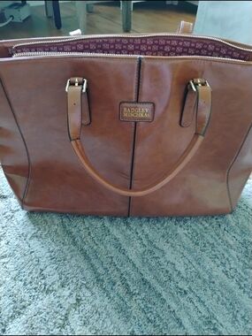 Badgley Mischka Cognac Brown Leather Tote